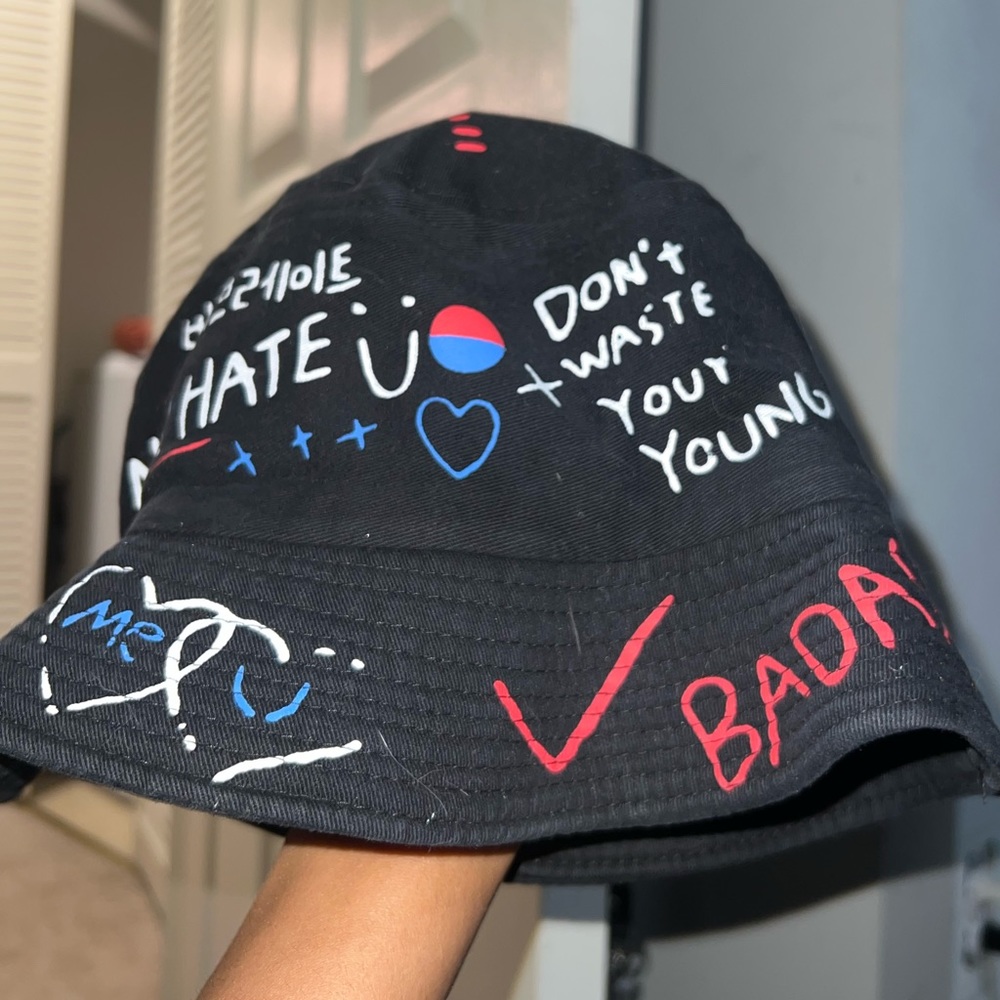 Black funky bucket hat